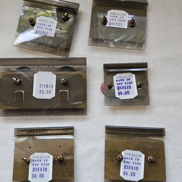 Set of 6 vintage Van Allen earrings 80s 90s - Picture 2 of 8